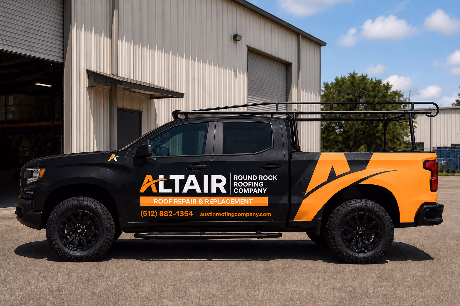 Altair Round Rock Roofing Company work vehicle