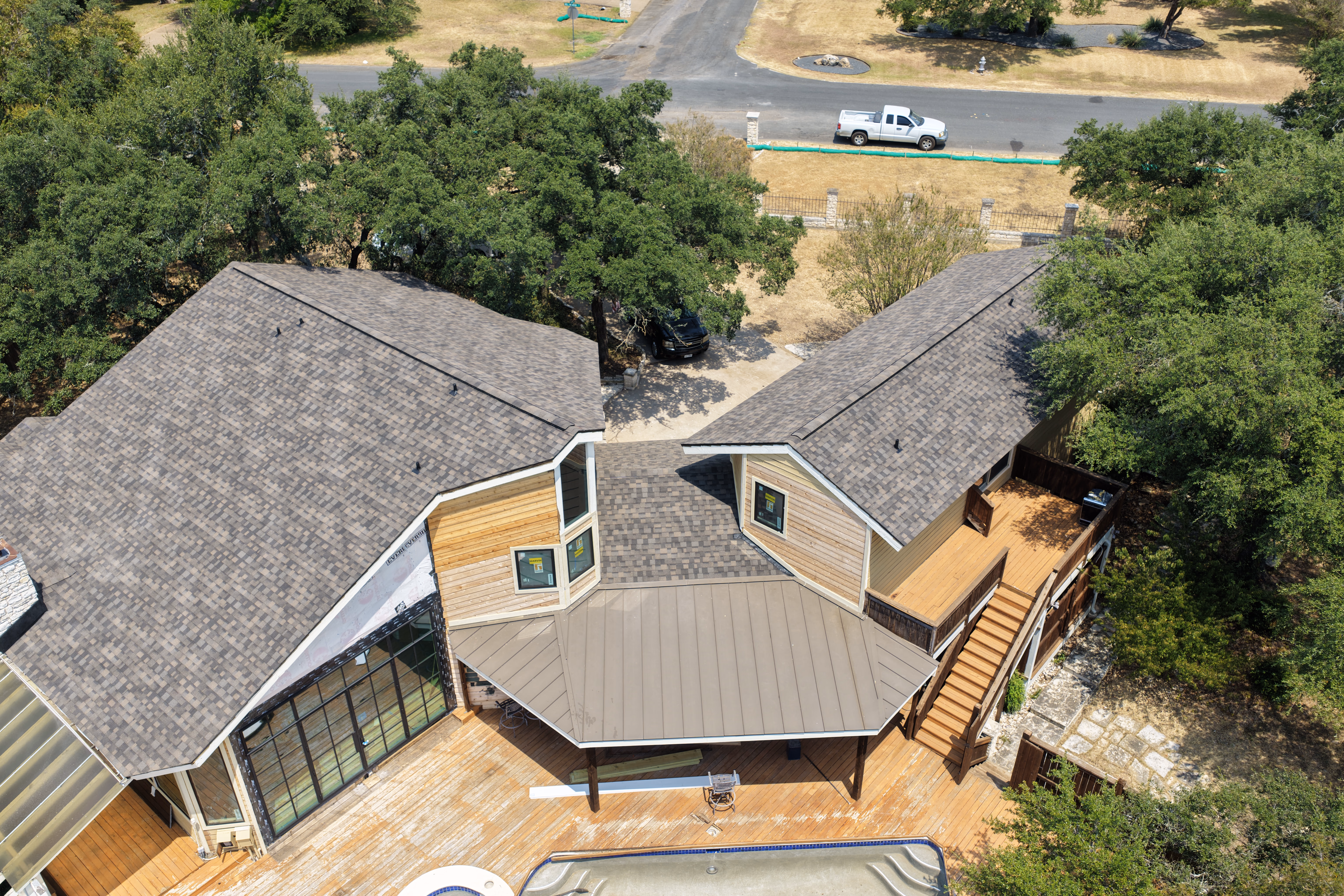 Tile roof to shingle roof replacement completed in Lakeway TX